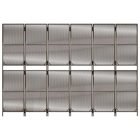 Kamerscherm 6 Panelen Poly Rattan Bruin 1 294 x 200 cm