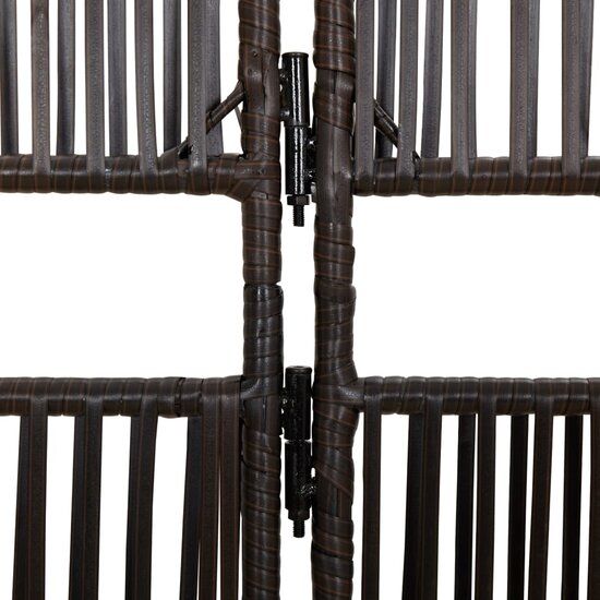 Kamerscherm 6 Panelen Poly Rattan Bruin 1 294 x 200 cm