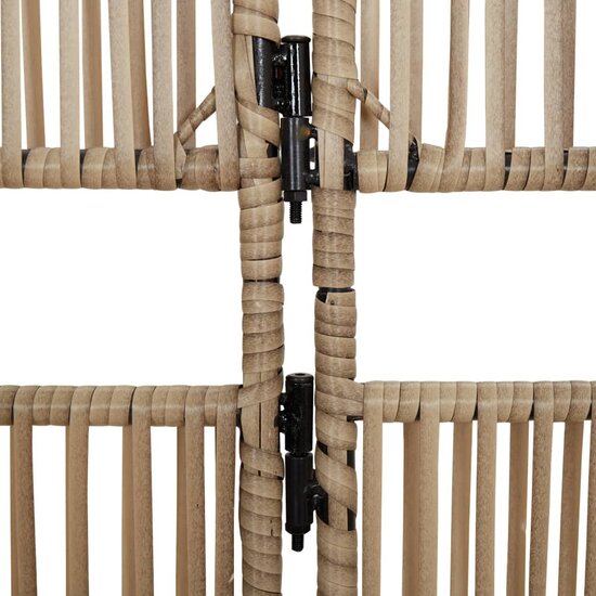 Kamerscherm 6 Panelen Poly Rattan Beige 1 294 x 180 cm