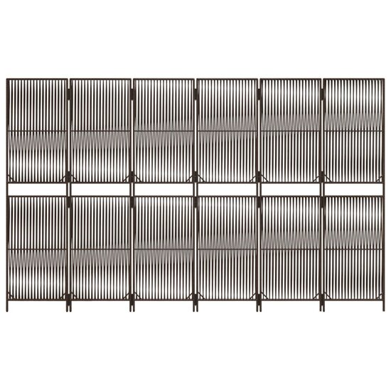 Kamerscherm 6 Panelen Poly Rattan Bruin 1 294 x 180 cm