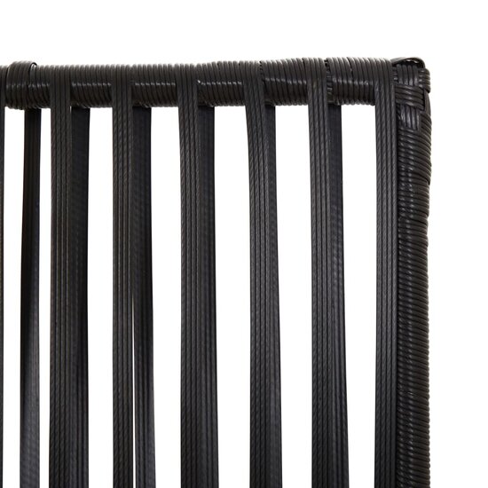 Kamerscherm 5 panelen poly rattan zwart