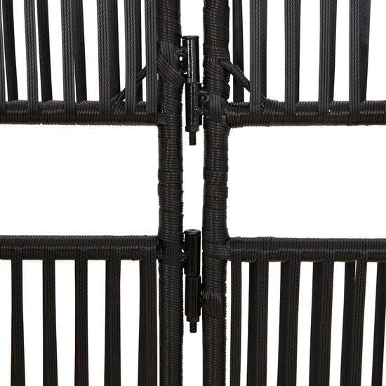 Kamerscherm 6 Panelen Poly Rattan Zwart 1 294 x 180 cm