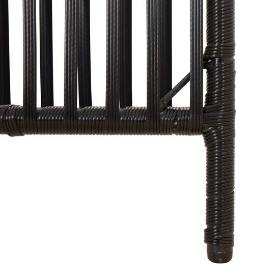 Kamerscherm 4 Panelen Poly Rattan Zwart 1 196 x 200 cm
