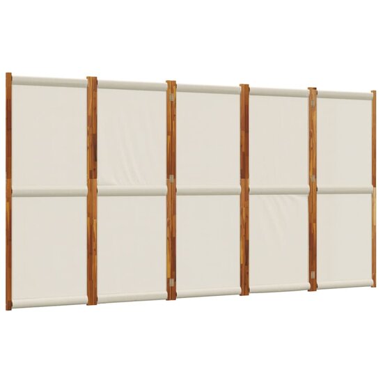 Kamerscherm met 5 panelen 350x180 cm lichtgrijs
