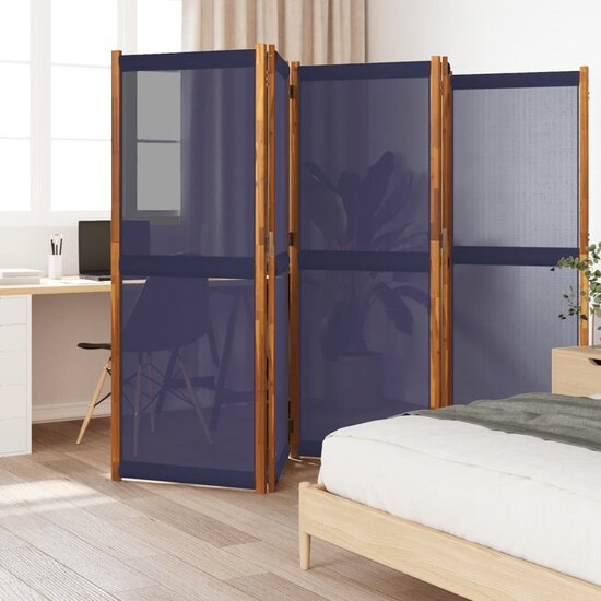 Kamerscherm Met 5 Panelen 350 x 180 cm Donkerblauw