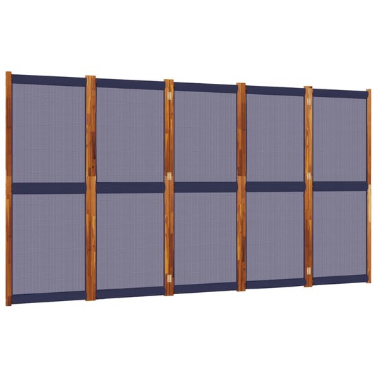 Kamerscherm Met 5 Panelen 350 x 180 cm Donkerblauw