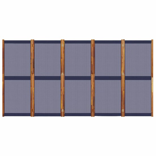 Kamerscherm Met 5 Panelen 350 x 180 cm Donkerblauw