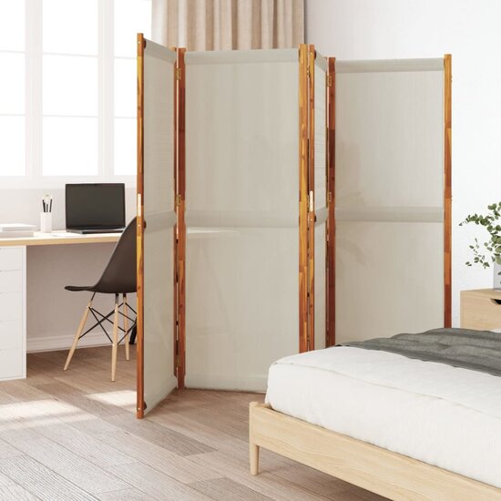 Kamerscherm Met 4 Panelen 280 x 180 cm Lichtgrijs