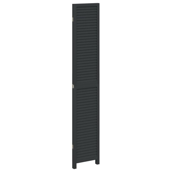 Kamerscherm Met 3 Panelen Massief Paulowniahout Zwart 40 x 220 cm