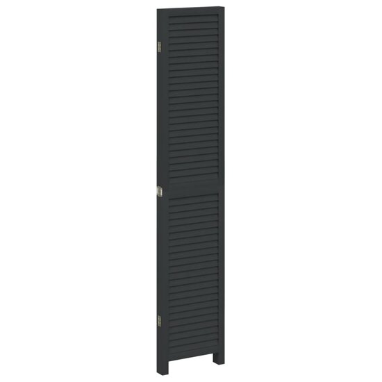 Kamerscherm Met 4 Panelen Massief Paulowniahout Zwart 40 x 200 cm