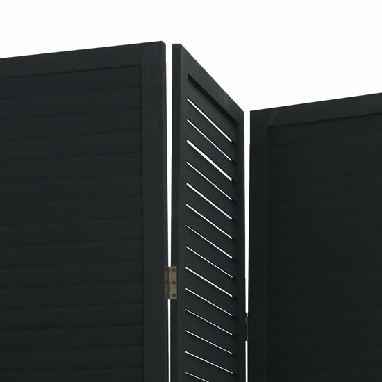 Kamerscherm Met 4 Panelen Massief Paulowniahout Zwart 40 x 200 cm
