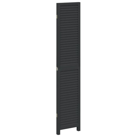 Kamerscherm Met 3 Panelen Massief Paulowniahout Zwart 40 x 200 cm