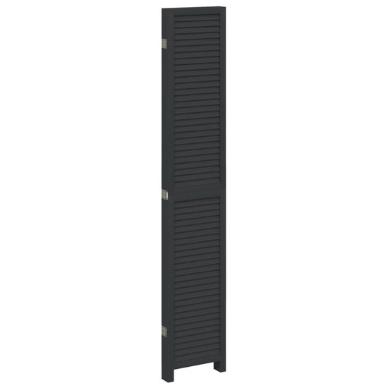 Kamerscherm Met 5 Panelen Massief Paulowniahout Zwart 40 x 220 cm