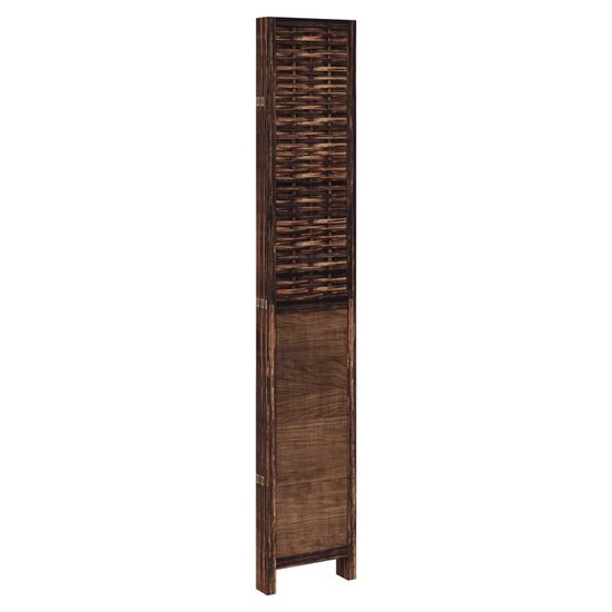 Kamerscherm Met 5 Panelen Massief Paulowniahout Donkerbruin 40 x 220 cm
