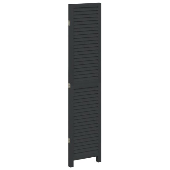 Kamerscherm Met 3 Panelen Massief Paulowniahout Zwart 40 x 180 cm