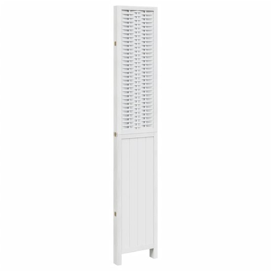 Kamerscherm Met 4 Panelen Massief Paulowniahout Wit 40 x 220 cm