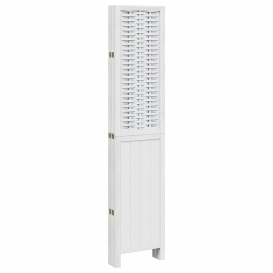 Kamerscherm Met 6 Panelen Massief Paulowniahout Wit 40 x 180 cm