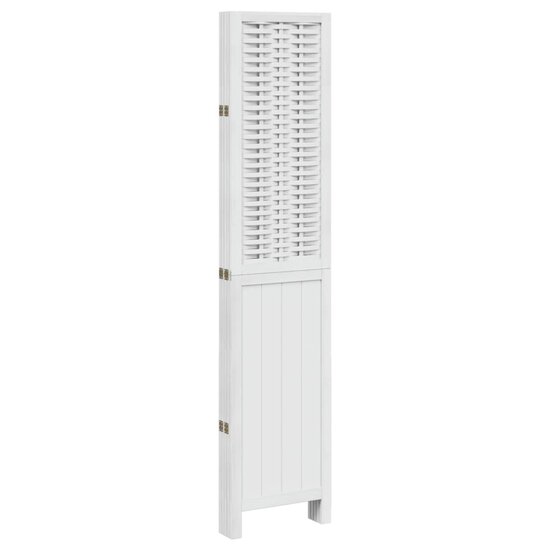 Kamerscherm Met 5 Panelen Massief Paulowniahout Wit 40 x 180 cm