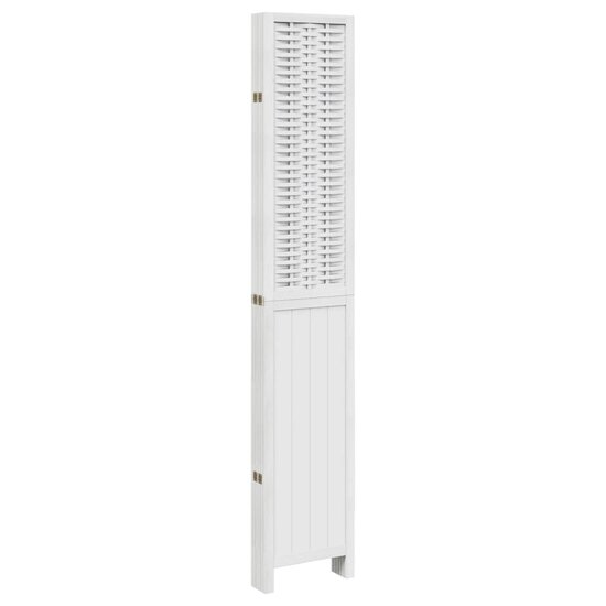Kamerscherm Met 6 Panelen Massief Paulowniahout Wit 40 x 220 cm