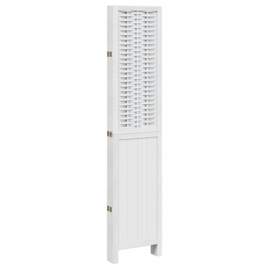 Kamerscherm Met 5 Panelen Massief Paulowniahout Wit 40 x 200 cm
