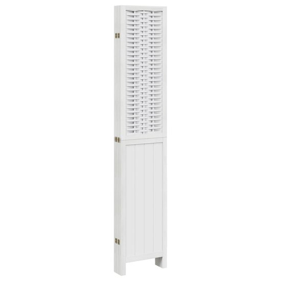 Kamerscherm Met 6 Panelen Massief Paulowniahout Wit 40 x 200 cm