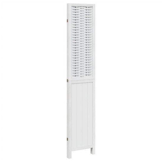 Kamerscherm Met 3 Panelen Massief Paulowniahout Wit 40 x 200 cm