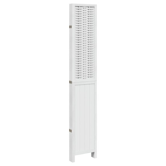 Kamerscherm Met 5 Panelen Massief Paulowniahout Wit 40 x 220 cm