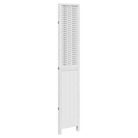 Kamerscherm Met 3 Panelen Massief Paulowniahout Wit 40 x 220 cm