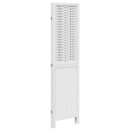 Kamerscherm Met 3 Panelen Massief Paulowniahout Wit 40 x 160 cm