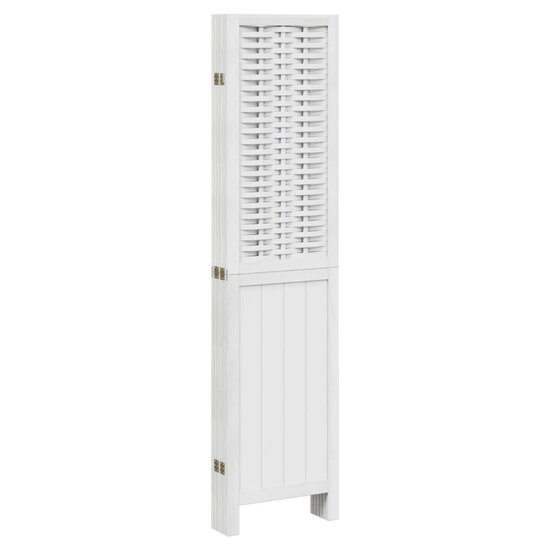 Kamerscherm Met 6 Panelen Massief Paulowniahout Wit 40 x 160 cm