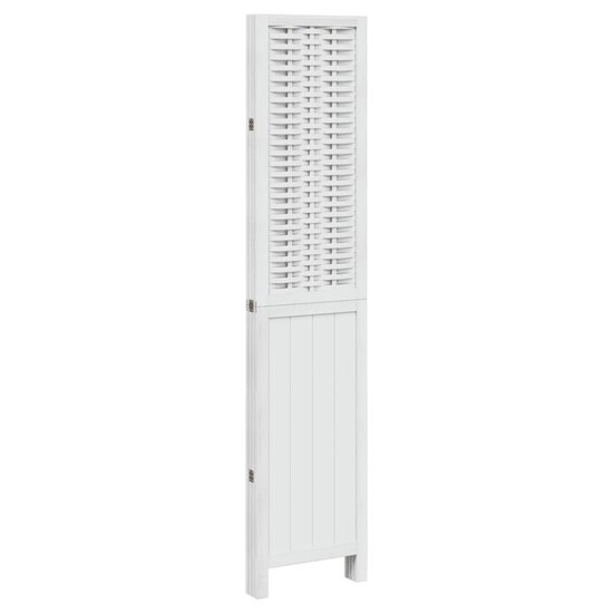 Kamerscherm Met 4 Panelen Massief Paulowniahout Wit 40 x 180 cm