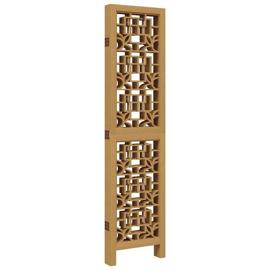 Kamerscherm Met 5 Panelen Massief Paulowniahout Bruin 40 x 160 cm