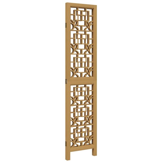 Kamerscherm Met 3 Panelen Massief Paulowniahout Bruin 40 x 160 cm