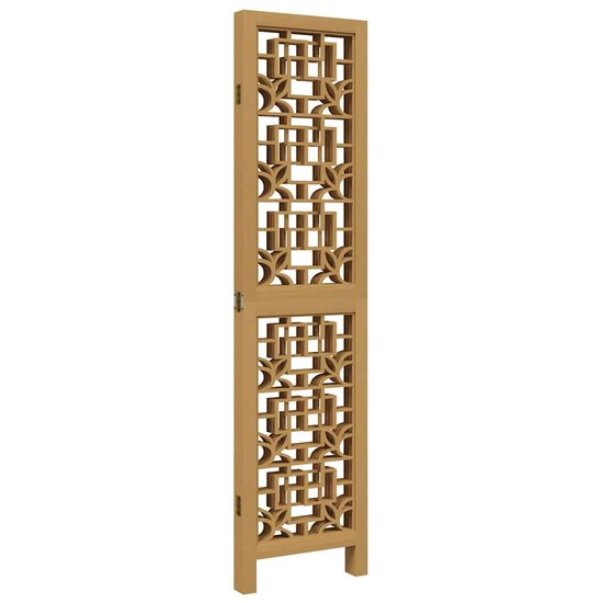 Kamerscherm Met 4 Panelen Massief Paulowniahout Bruin 40 x 160 cm