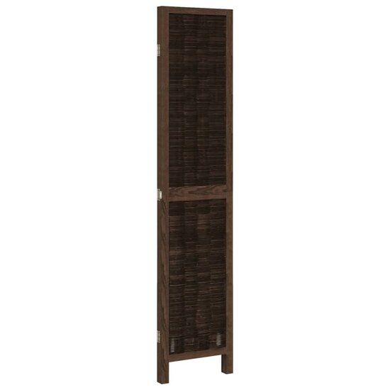 Kamerscherm Met 3 Panelen Massief Paulowniahout Donkerbruin 40 x 180 cm