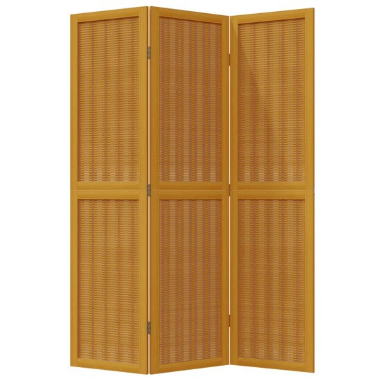 Kamerscherm Met 3 Panelen Massief Paulowniahout Bruin 40 x 160 cm
