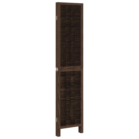 Kamerscherm Met 4 Panelen Massief Paulowniahout Donkerbruin 40 x 180 cm
