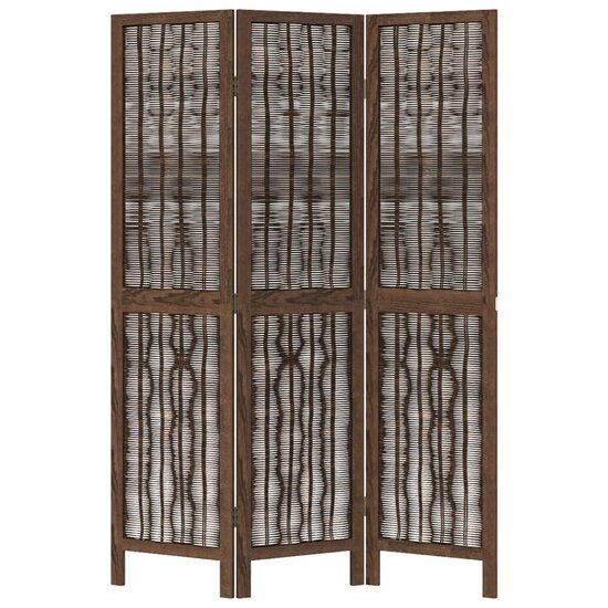 Kamerscherm Met 3 Panelen Massief Paulowniahout Donkerbruin 40 x 160 cm