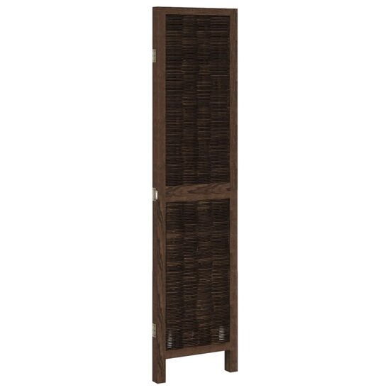 Kamerscherm Met 3 Panelen Massief Paulowniahout Donkerbruin 40 x 160 cm