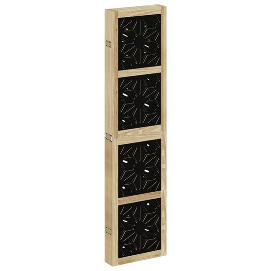 Kamerscherm Met 6 Panelen Massief Paulowniahout Bruin En Zwart 40 x 160 cm