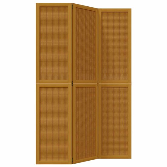 Kamerscherm Met 3 Panelen Massief Paulowniahout Bruin 40 x 180 cm