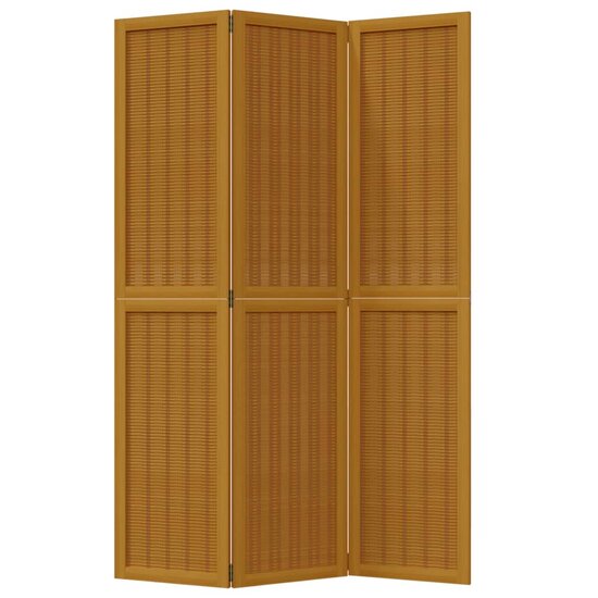 Kamerscherm Met 3 Panelen Massief Paulowniahout Bruin 40 x 180 cm