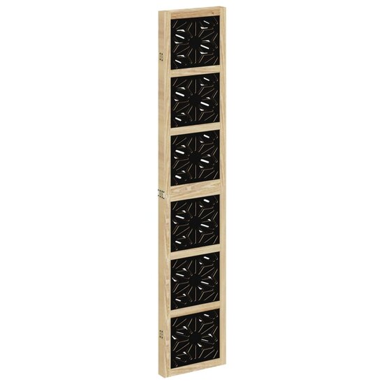 Kamerscherm Met 4 Panelen Massief Paulowniahout Bruin En Zwart 40 x 200 cm