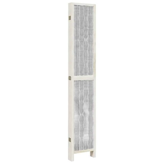 Kamerscherm Met 6 Panelen Massief Paulowniahout Wit 40 x 220 cm