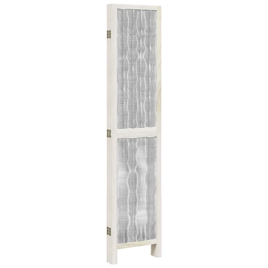 Kamerscherm Met 5 Panelen Massief Paulowniahout Wit 40 x 180 cm 1