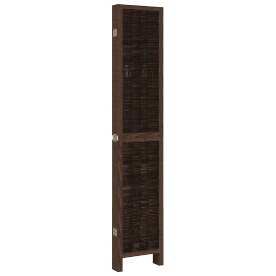 Kamerscherm Met 6 Panelen Massief Paulowniahout Donkerbruin 40 x 200 cm