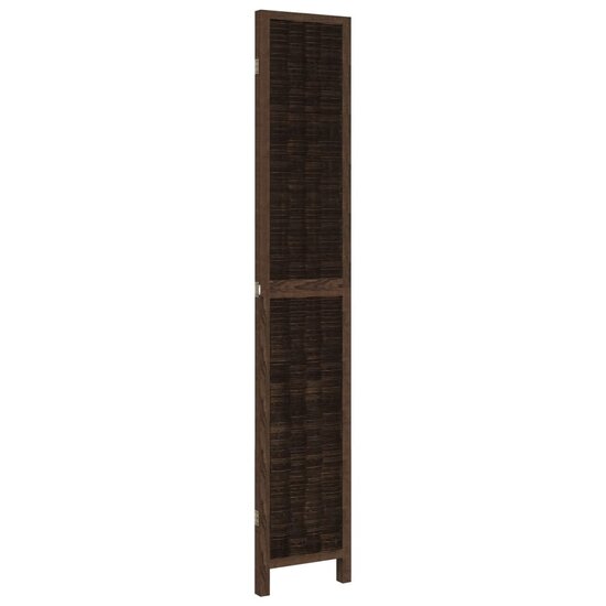 Kamerscherm Met 3 Panelen Massief Paulowniahout Donkerbruin 40 x 200 cm