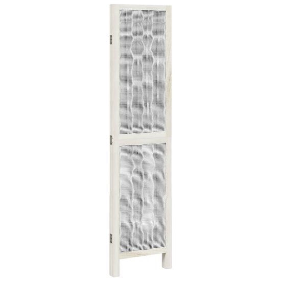 Kamerscherm Met 3 Panelen Massief Paulowniahout Wit 40 x 160 cm 1