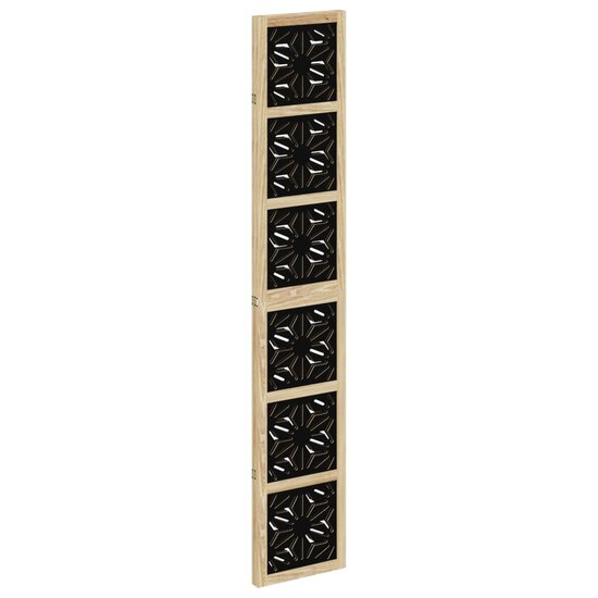 Kamerscherm Met 3 Panelen Massief Paulowniahout Zwart 40 x 220 cm