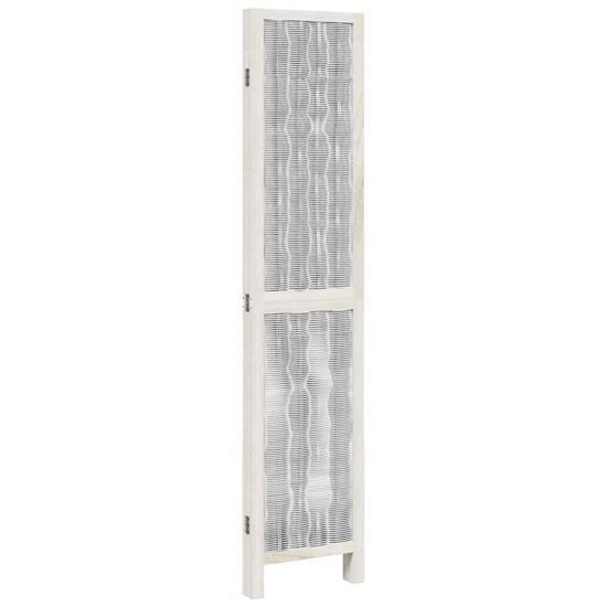 Kamerscherm Met 4 Panelen Massief Paulowniahout Wit 40 x 180 cm 1